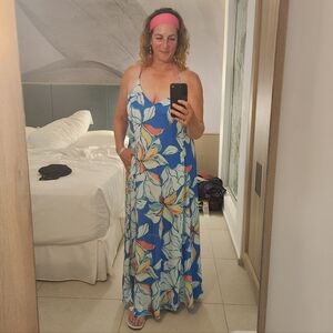 Tahari ASL Tropical Maxi Dress Size Medium